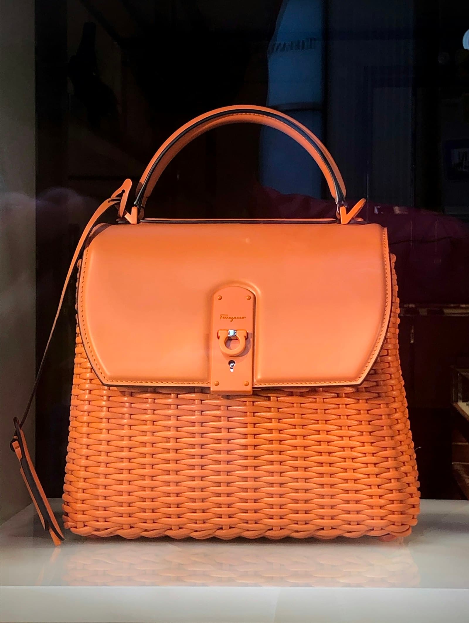 Placeholder photograph of a tan handbag